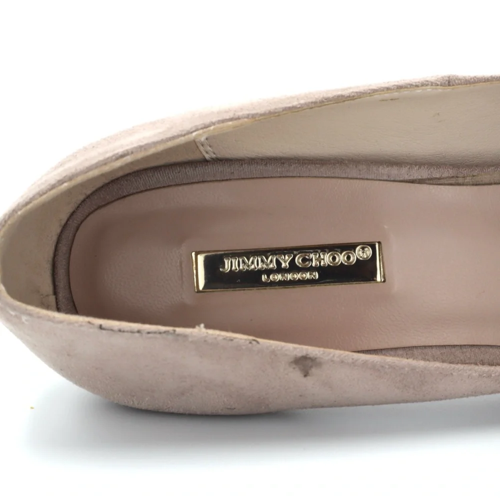 Jimmy Choo London Suede Pumps‎ Nude Pink Women’s EU 35 Pointed Toe Heels